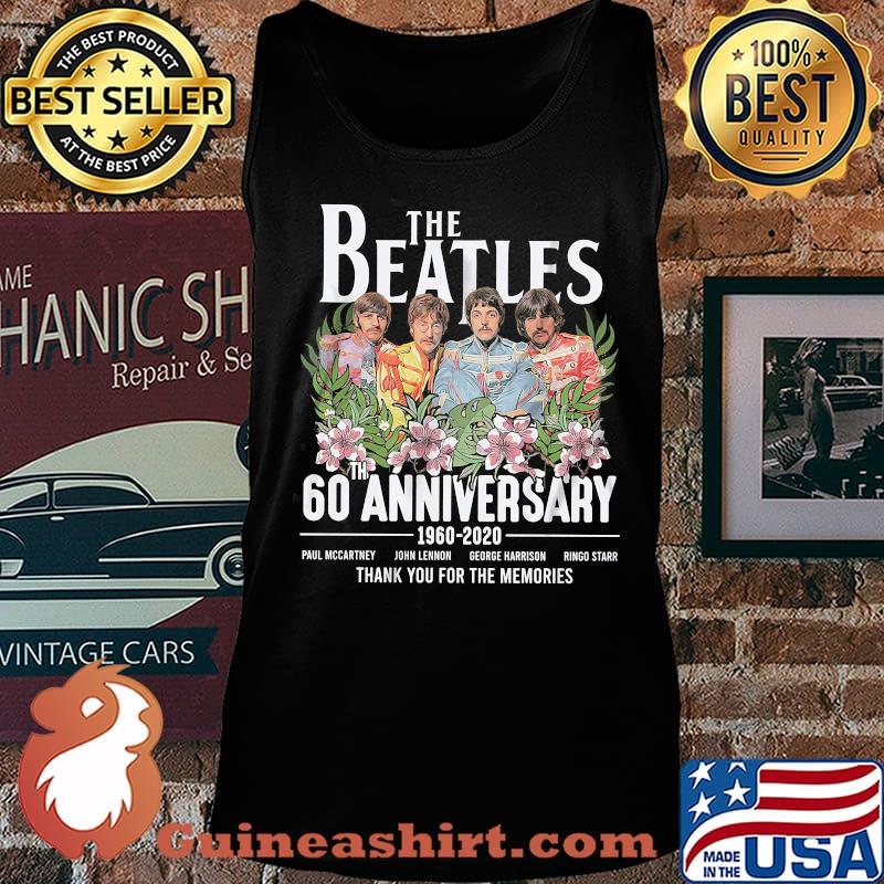 The beatles band 60th anniversary 1960 2020 thank you for the memories flowers s Tank top
