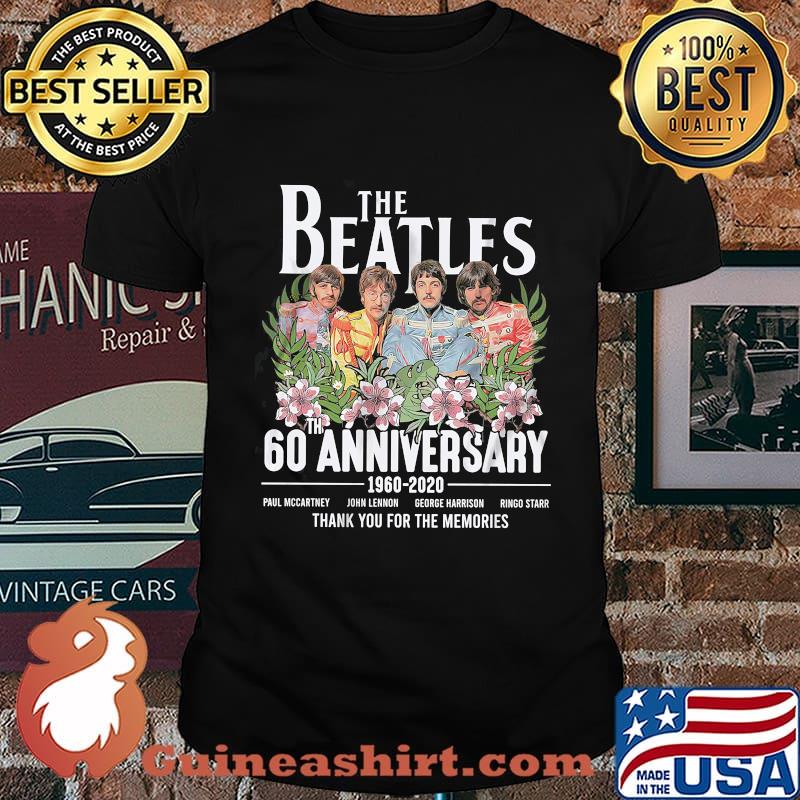 The beatles band 60th anniversary 1960 2020 thank you for the memories flowers shirt
