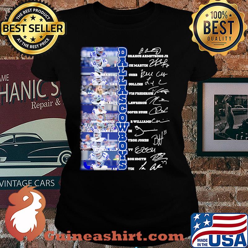 The Dallas Cowboys football team players signatures s Ladies tee