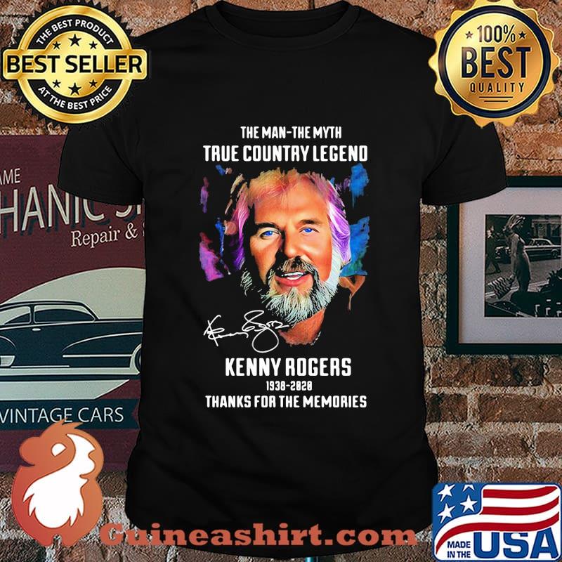 The man the myth true country legend kenny rogers 1938 2020 thanks for the memories signature shirt