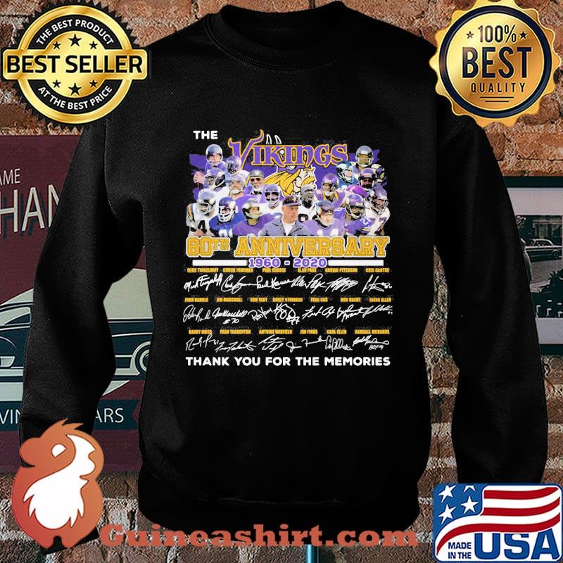 The minnesota vikings 60th anniversary 1960 2020 thank you for the memories signatures s Sweater
