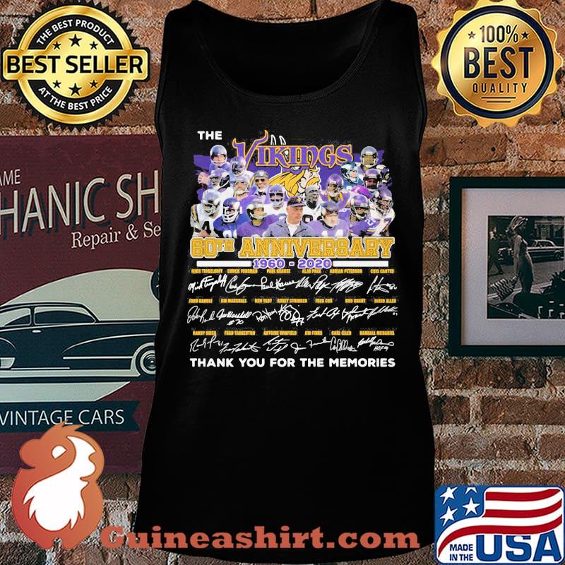 The minnesota vikings 60th anniversary 1960 2020 thank you for the memories signatures s Tank top