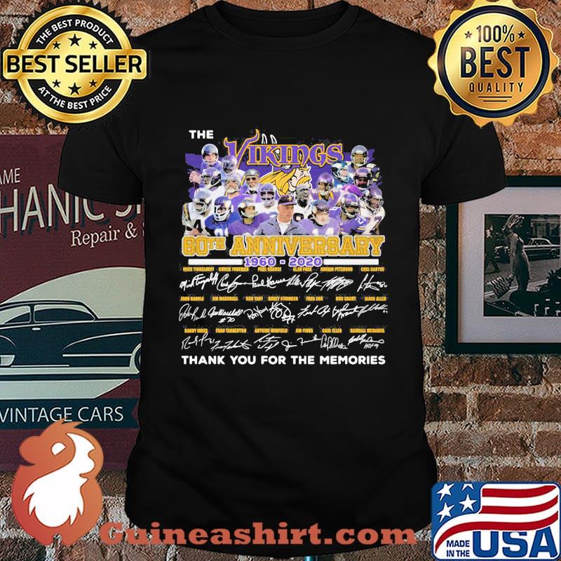 The minnesota vikings 60th anniversary 1960 2020 thank you for the memories signatures s Unisex