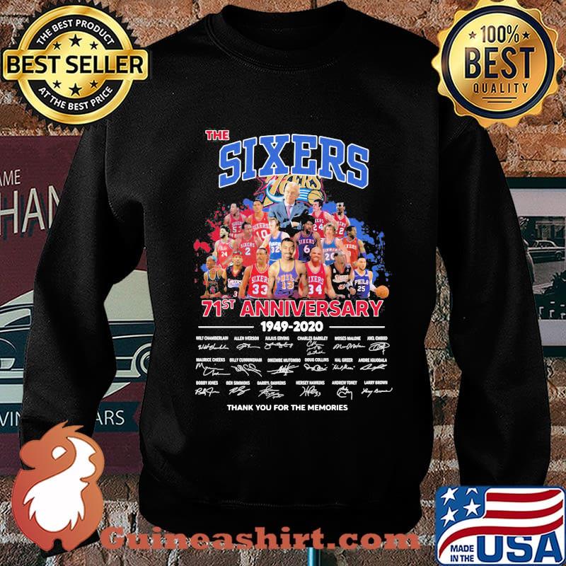 The philadelphia sixers 71st anniversary 1949 2020 thank you for the memories signatures s Sweater