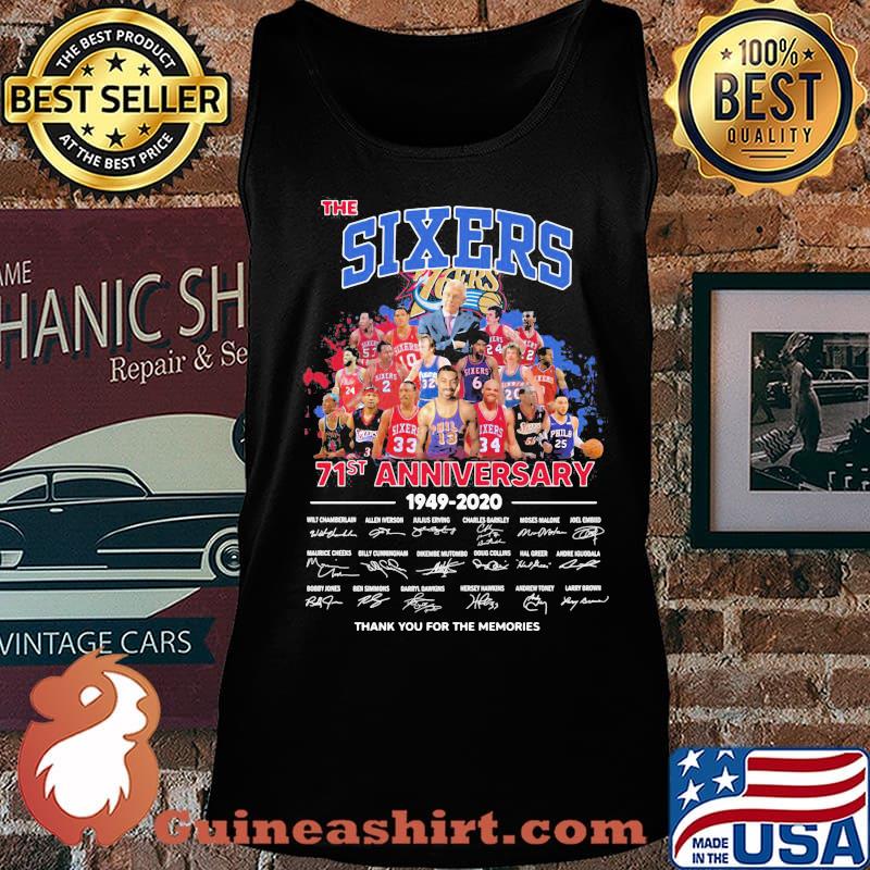 The philadelphia sixers 71st anniversary 1949 2020 thank you for the memories signatures s Tank top