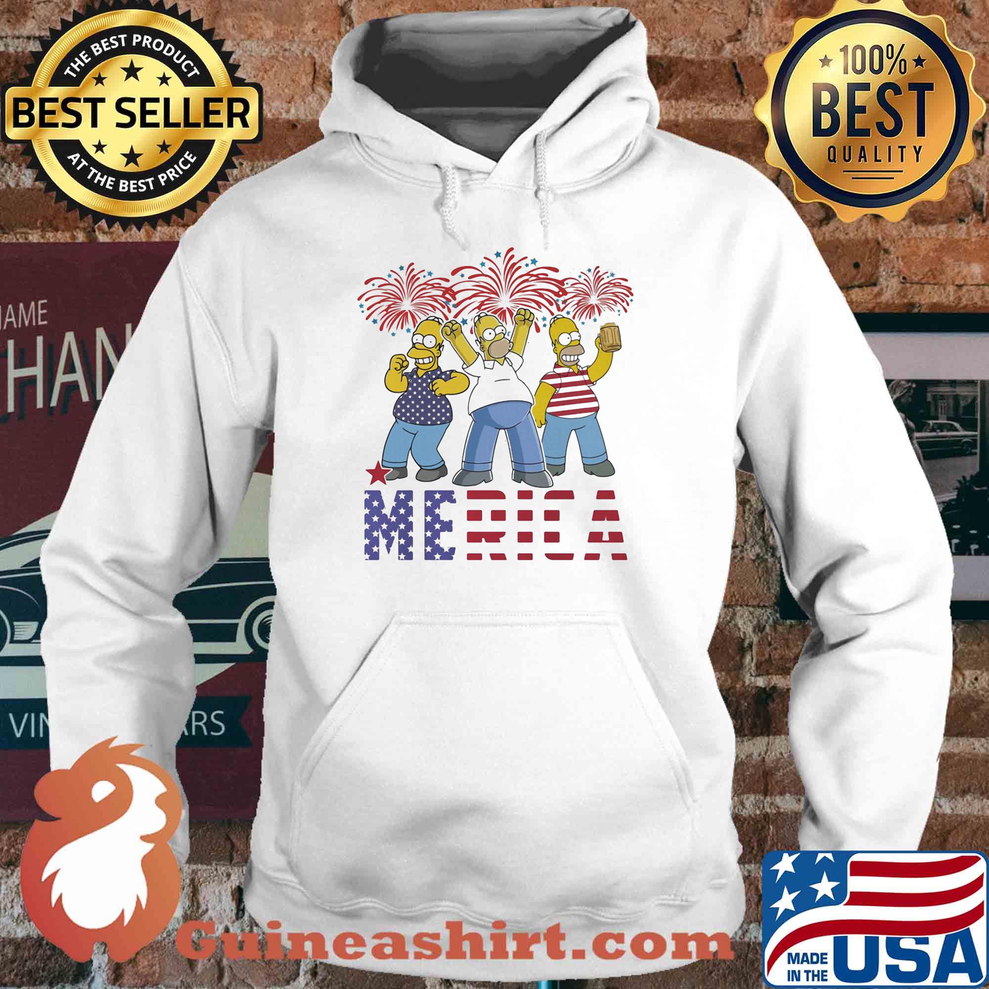 The simpsons merica firework american flag independence day s Hoodie