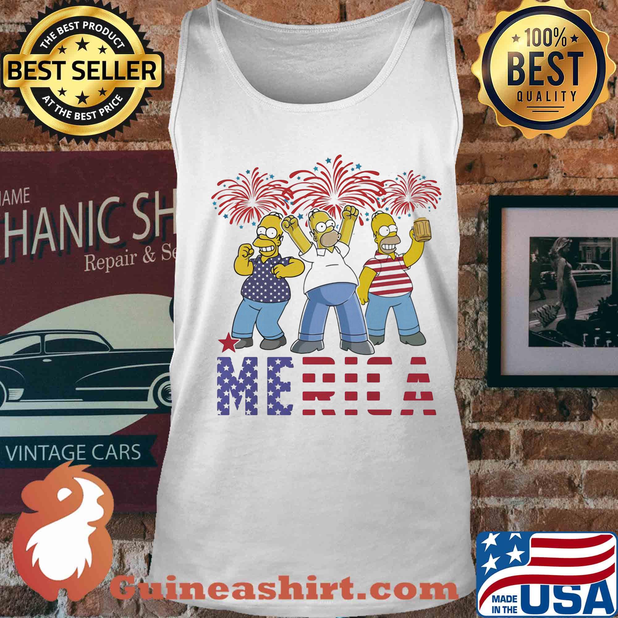 The simpsons merica firework american flag independence day s Tank top