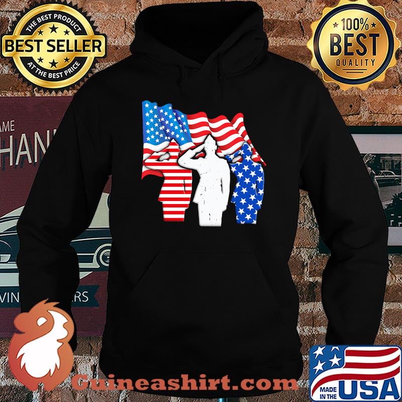 The Soldier Salutes American Flag Independence Day Shirt Hoodie