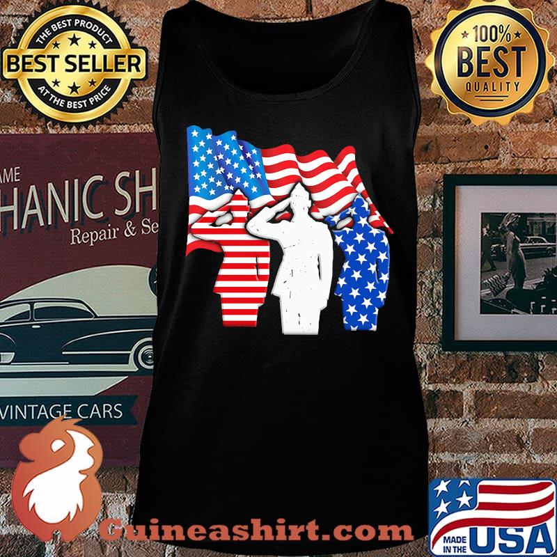 The Soldier Salutes American Flag Independence Day Shirt Tank top