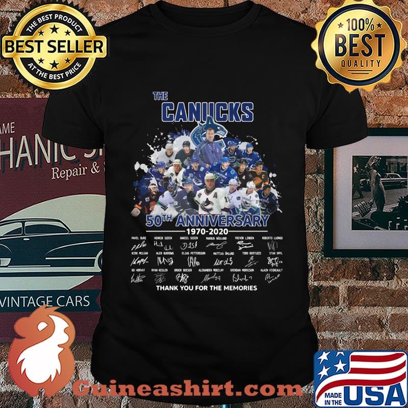 The vancouver canucks 50th anniversary 1970 2020 thank you for the memories signatures shirt