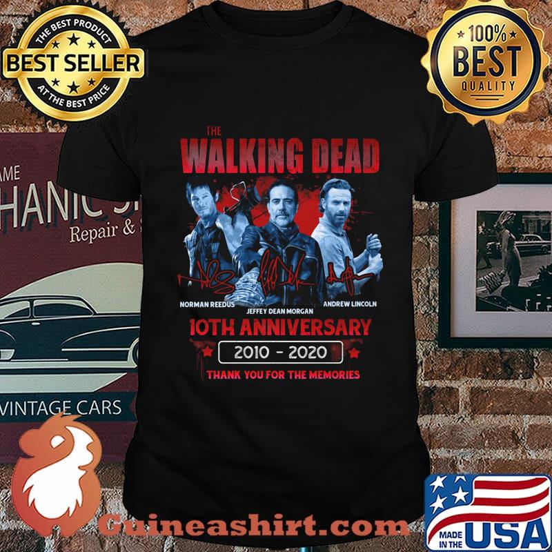The walking dead 10th anniversary 2010 2020 thank you for the memories stars shirt