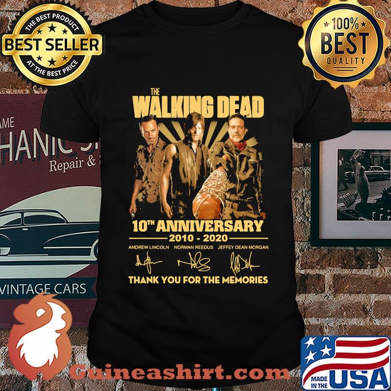 The walking dead movie 10th anniversary 2010 2020 thank you for the memories signatures shirt