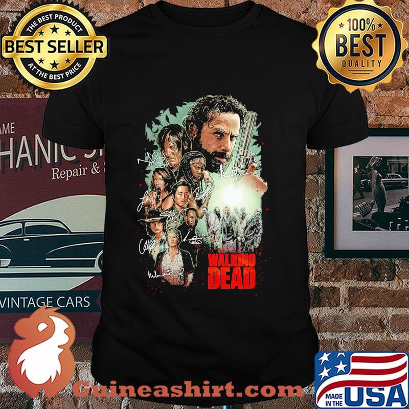 The walking dead movie characters signatures shirt