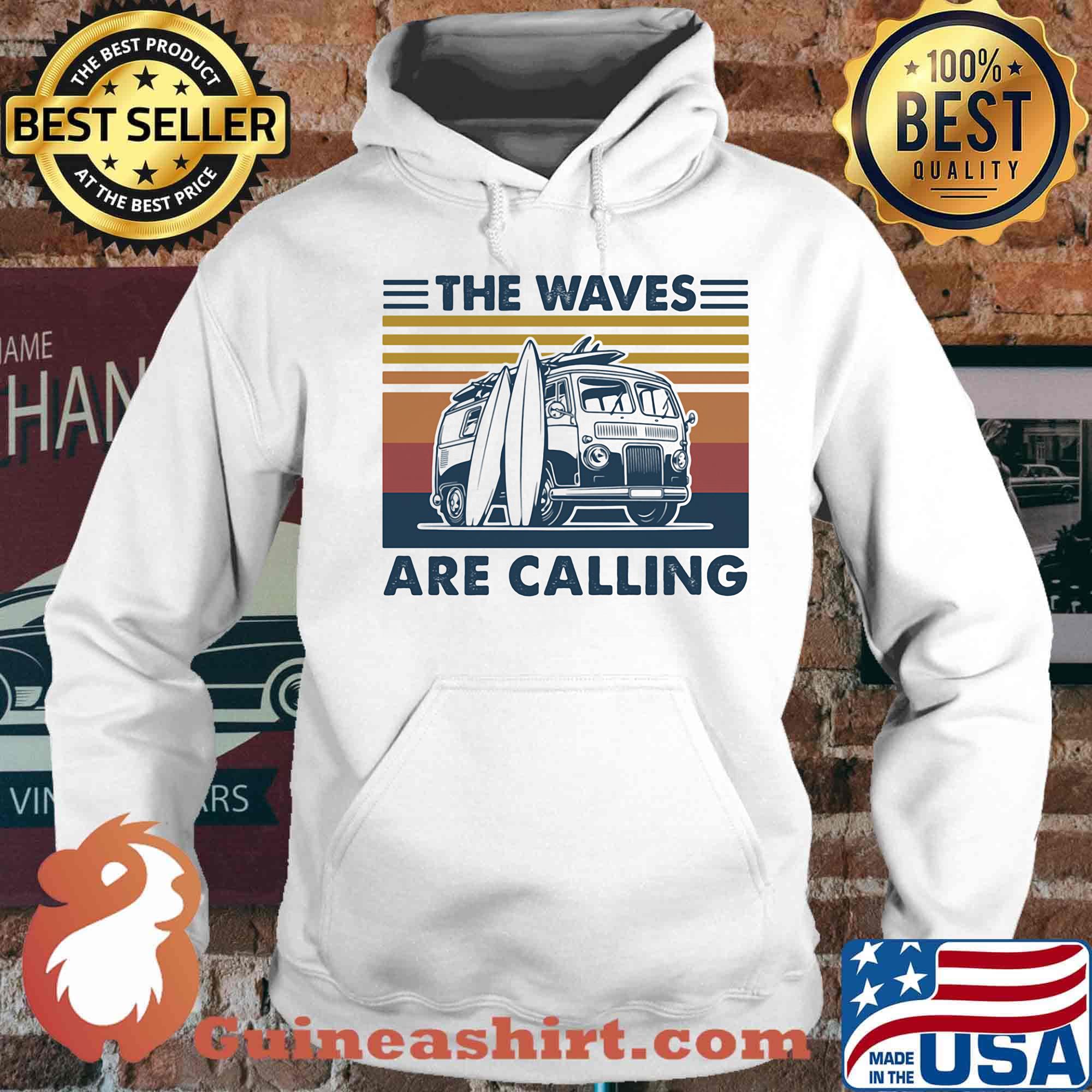 The waves are calling vintage retro s Hoodie