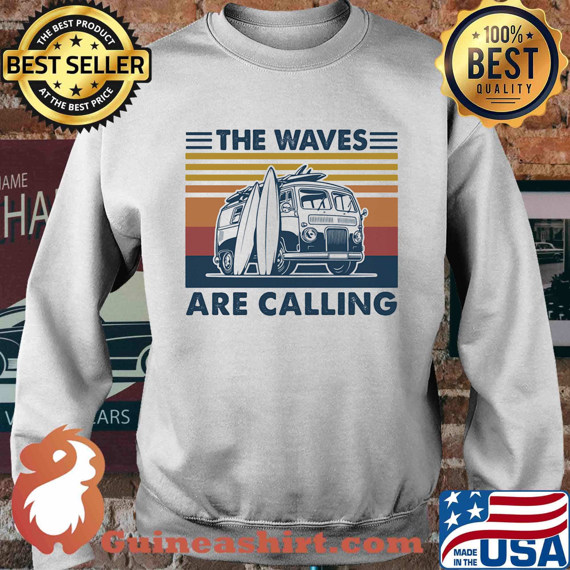 The waves are calling vintage retro s Sweater