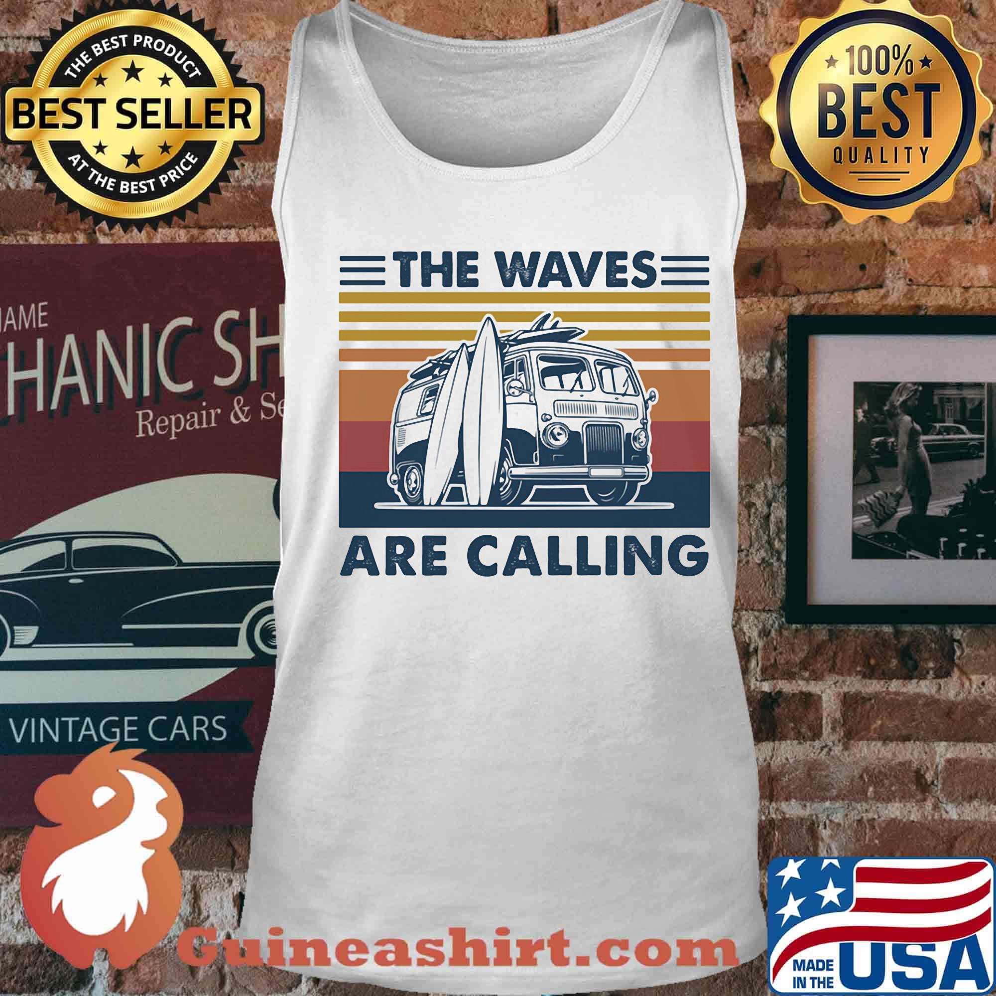The waves are calling vintage retro s Tank top