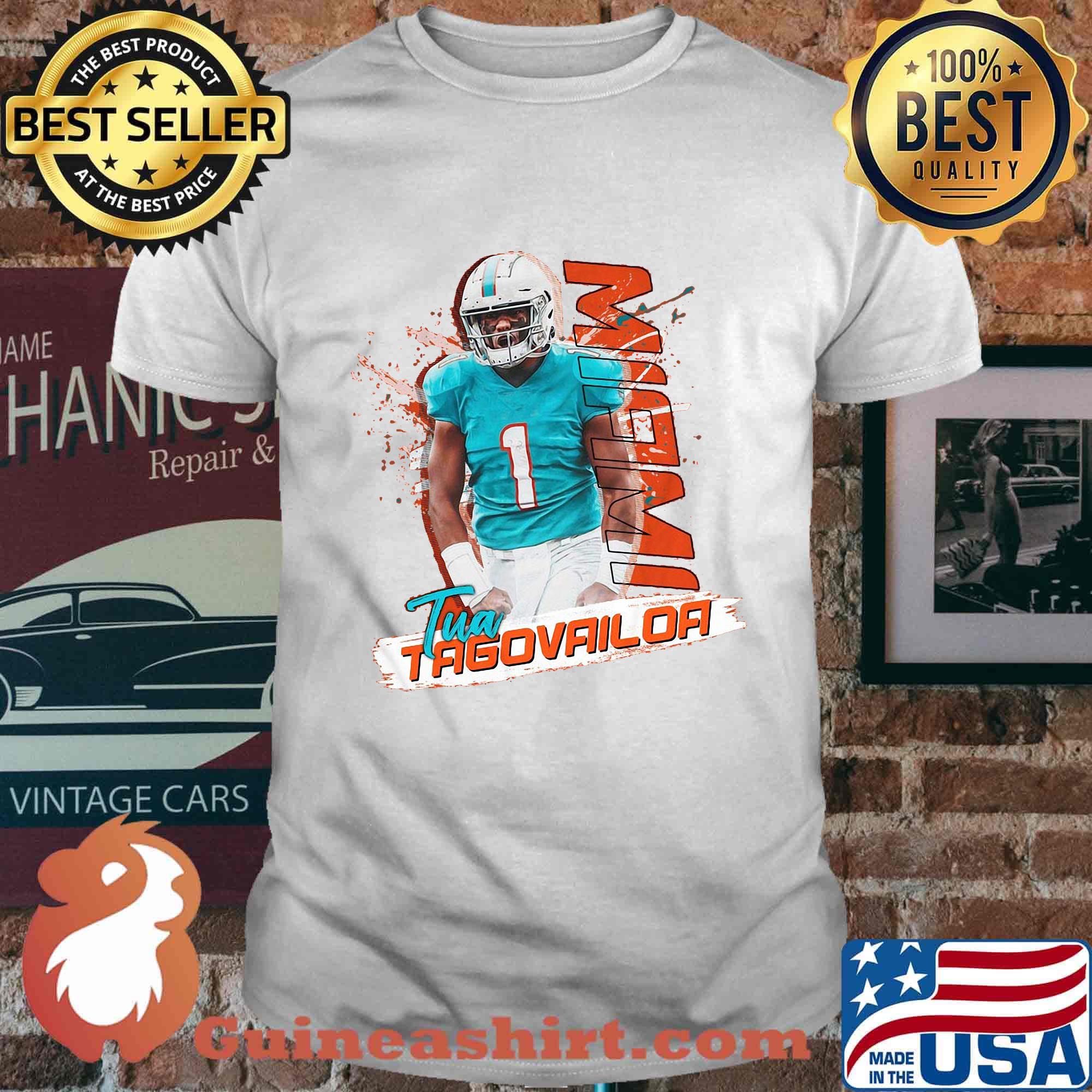 Tua tagovailoa 1 miami dolphins football shirt