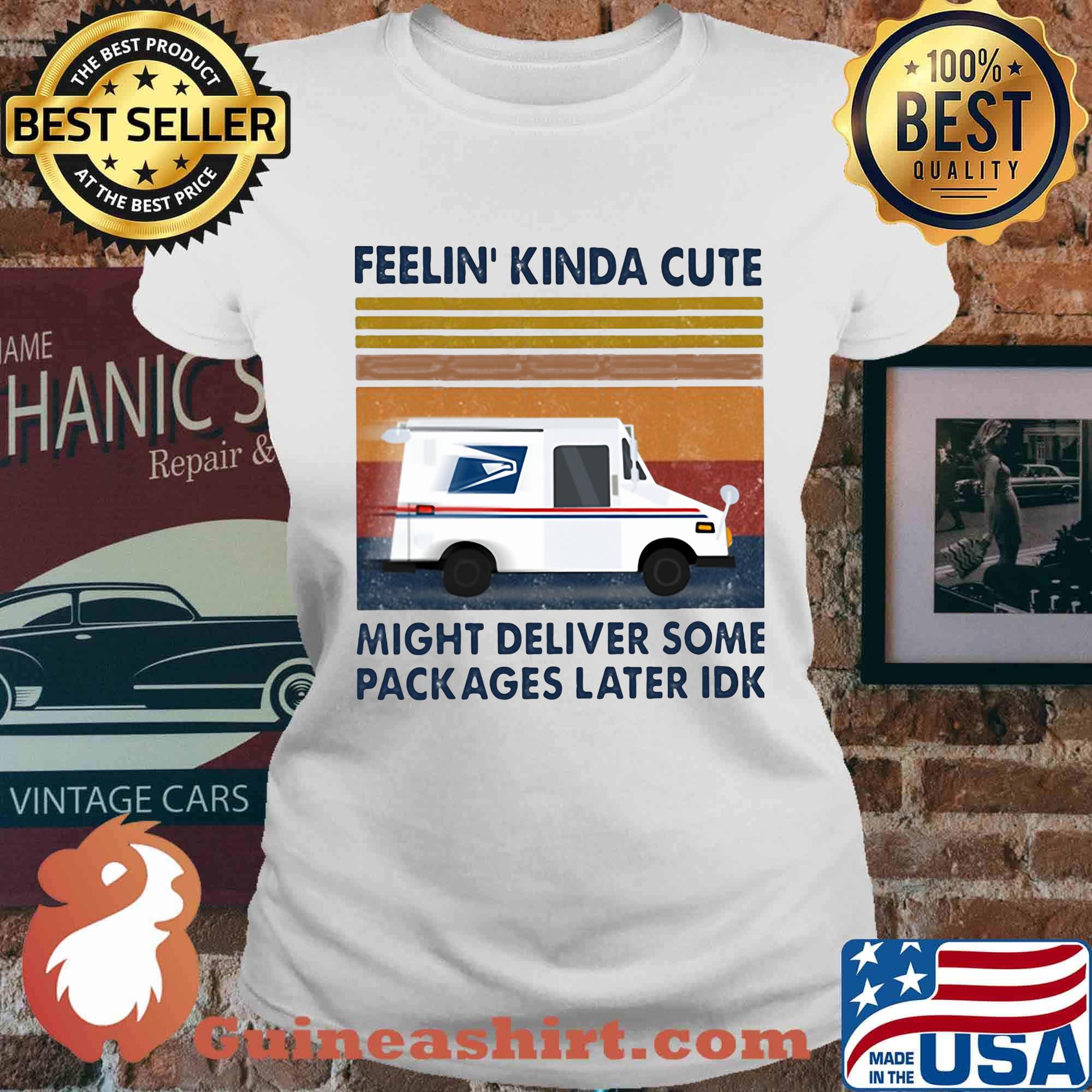 United states postal service feelin kinda cute might deliver some packages later idk vintage retro s Ladies tee