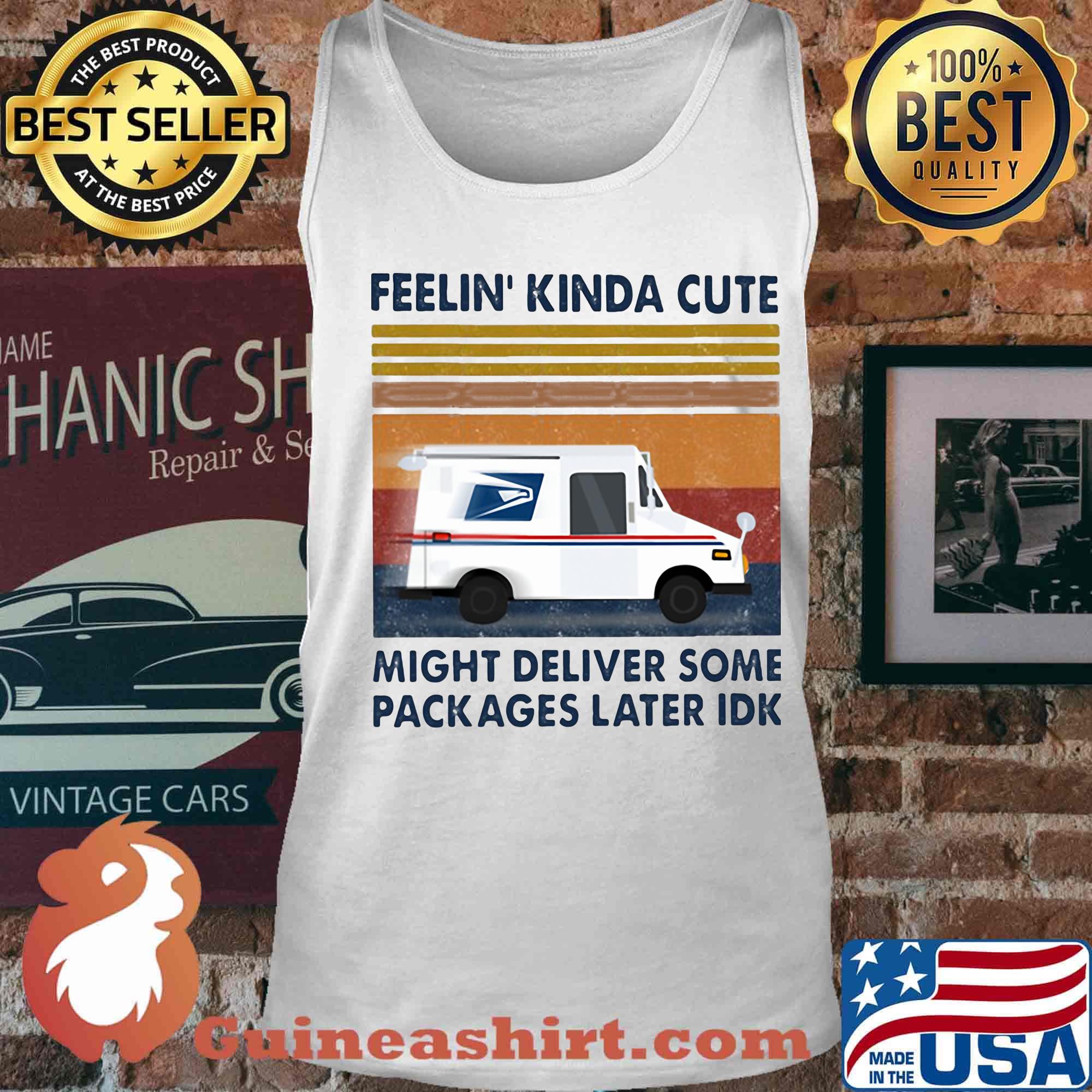 United states postal service feelin kinda cute might deliver some packages later idk vintage retro s Tank top