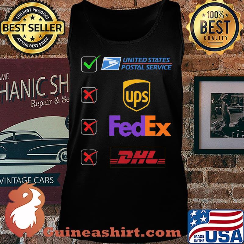 United states postal service not ups fedex and dhl logo s Tank top