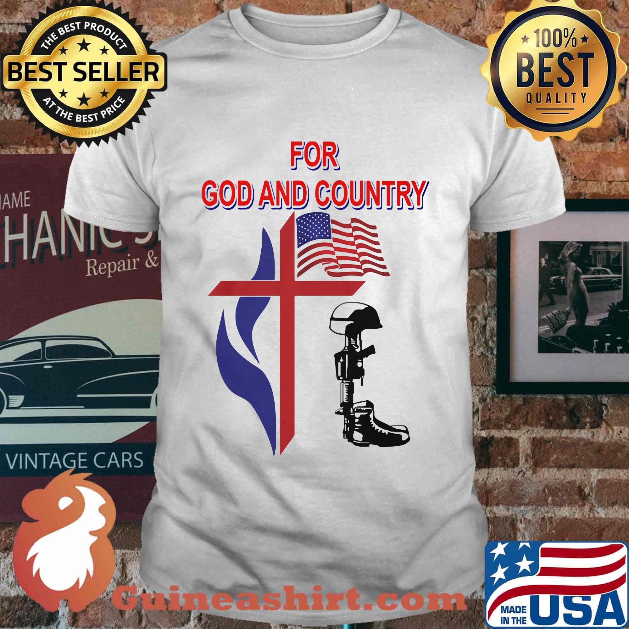 Veteran for god and country american flag independence day shirt