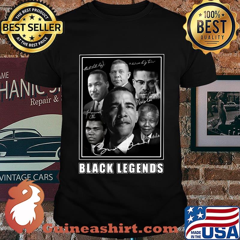 Vintage black history legends characters signatures shirt