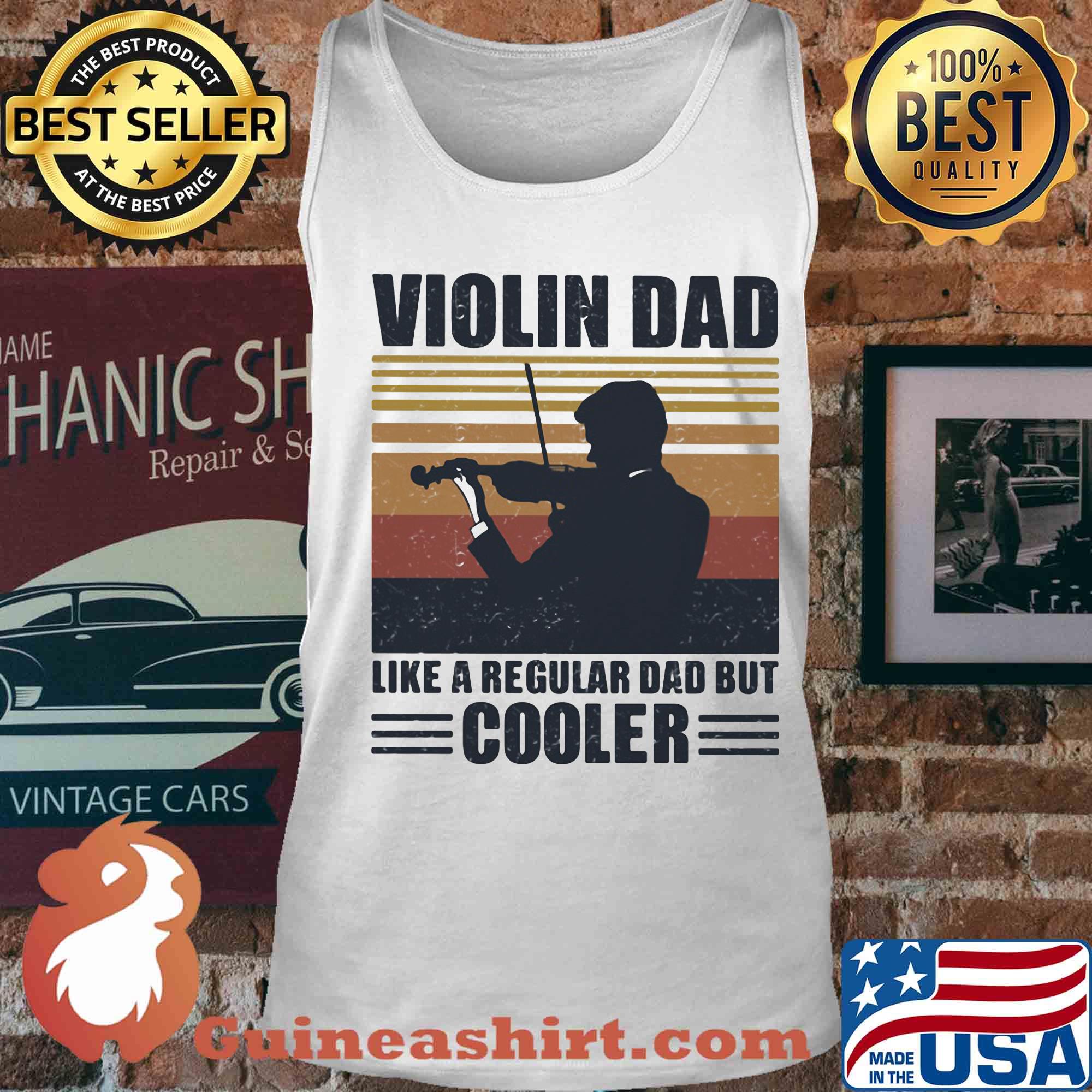 Violin dad like a regular dad but cooler vintage retro s Tank top