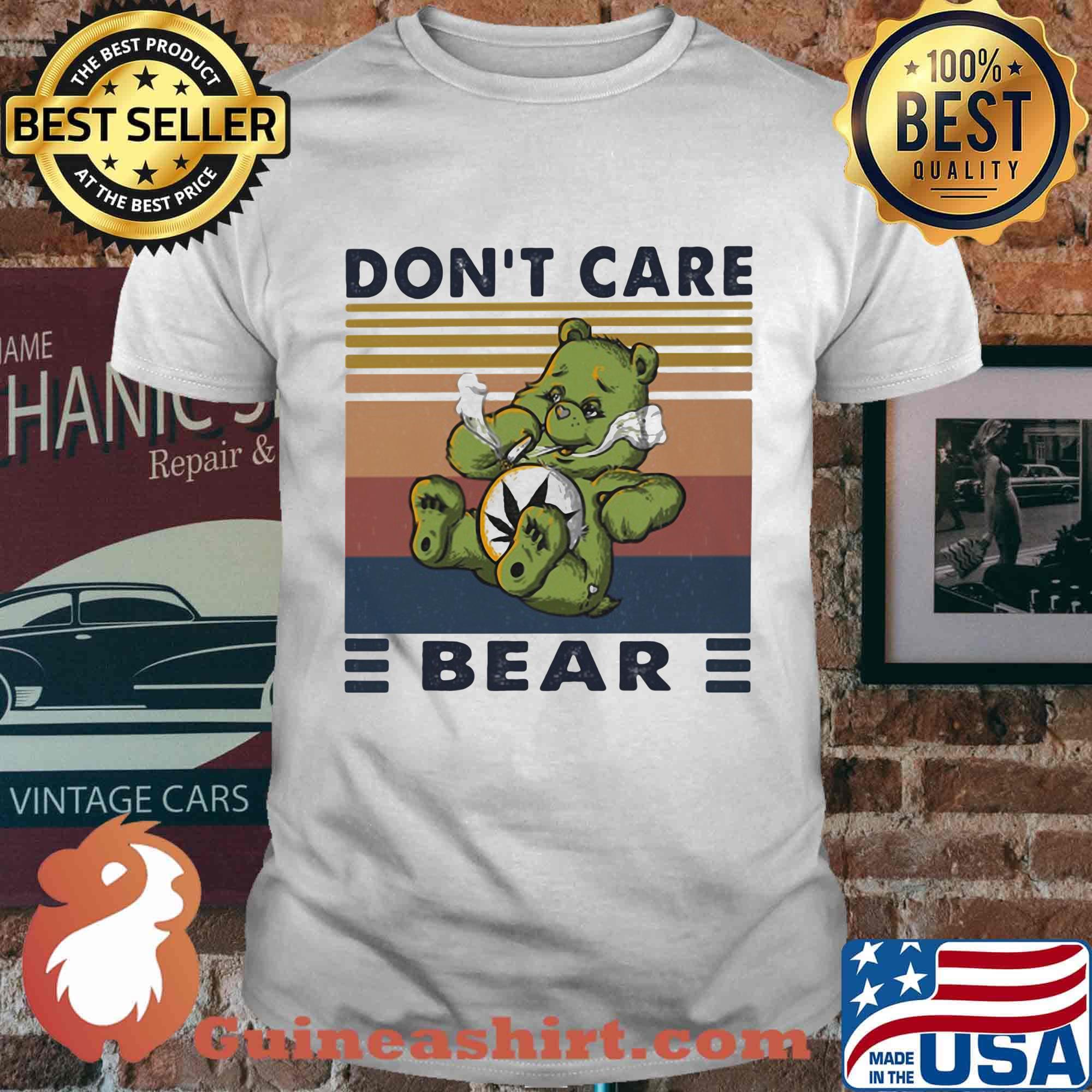 Weed don't care bear vintage retro shirt