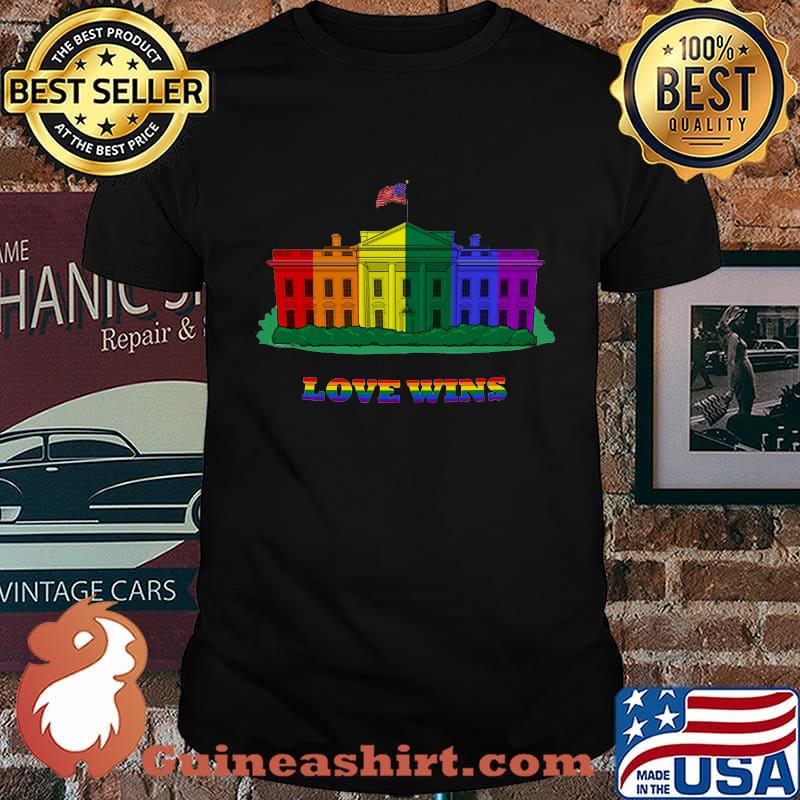 White House American Flag Independence Day LGBT Love Wins Shirt