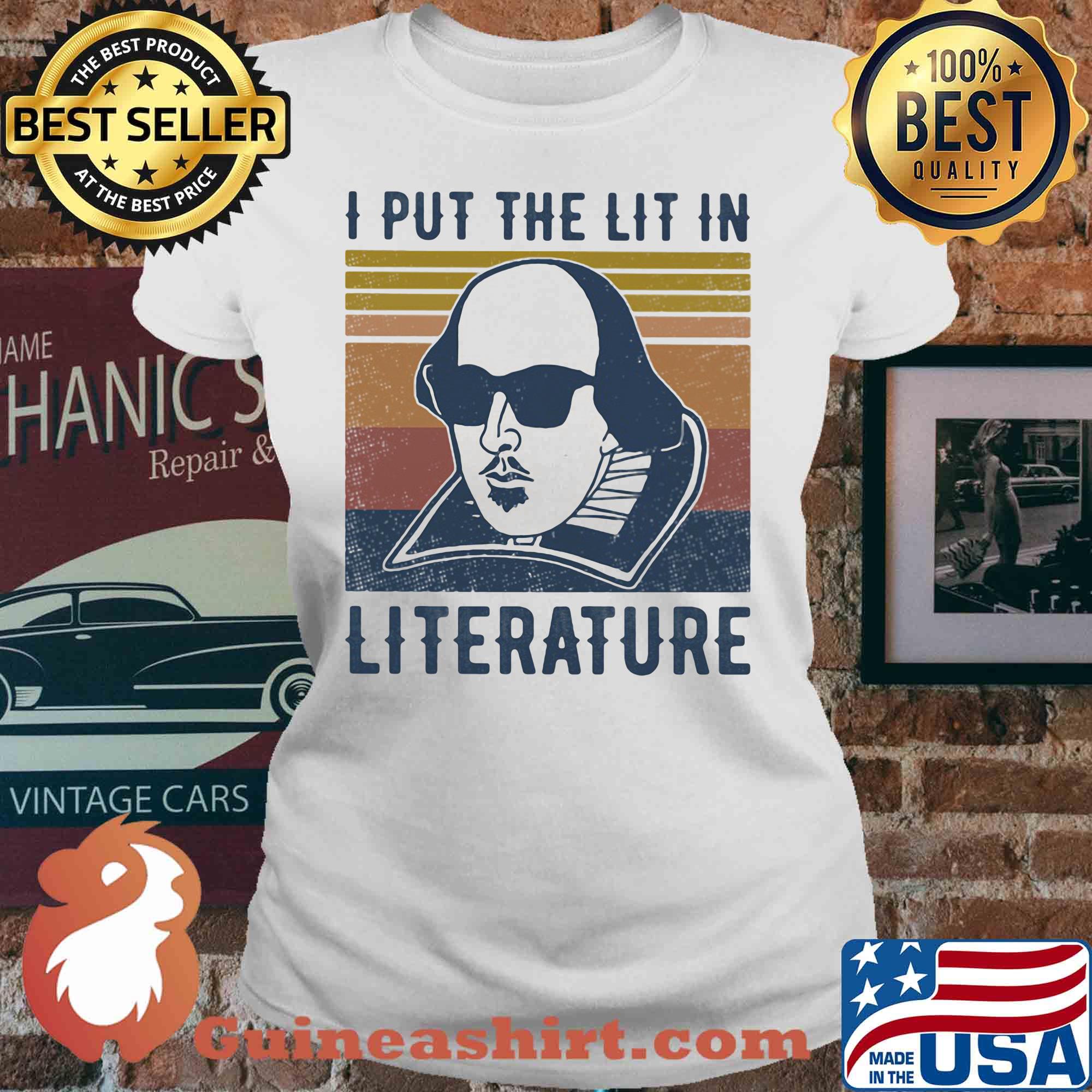 William shakespeare I put the lit in literature vintage s V-neck