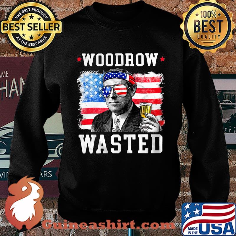 Woodrow wasted drinking 4th of july American flag s Sweater