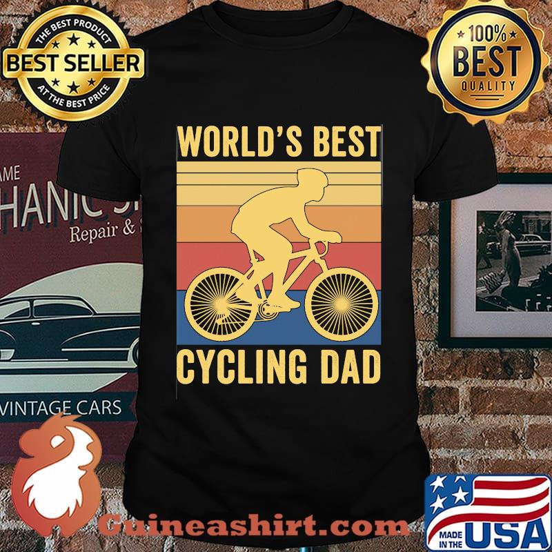 World's best cycling dad vintage retro shirt