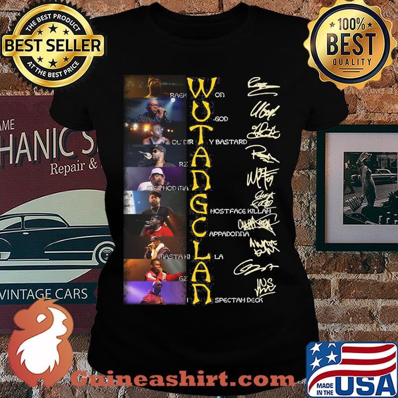 Wu tang clan band members signatures s Laides tee