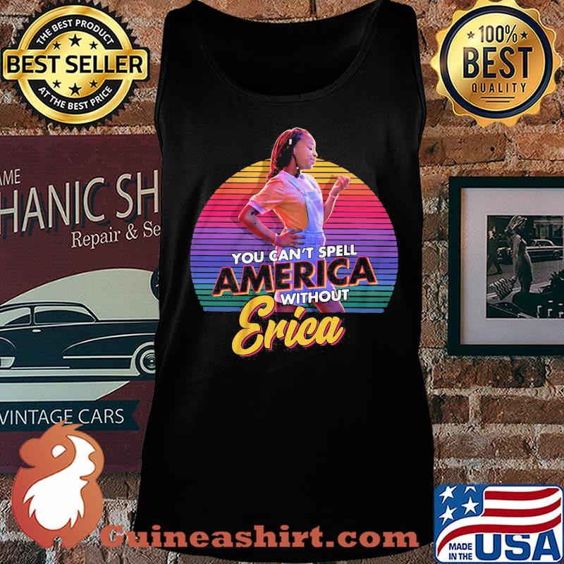 You can't spell america without erica vintage retro black s Tank top