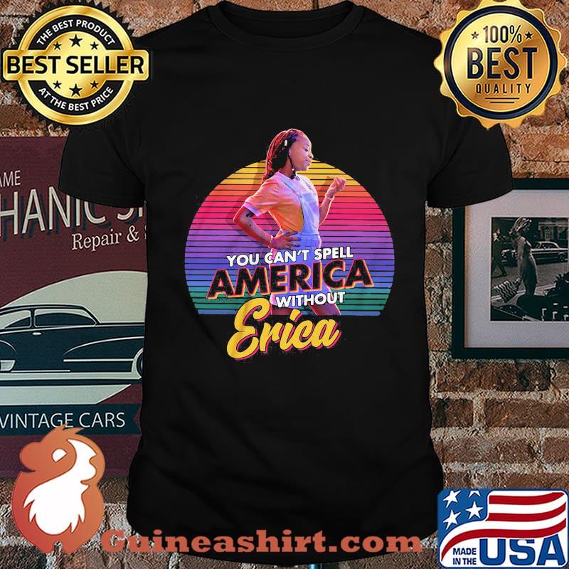 You can't spell america without erica vintage retro black shirt
