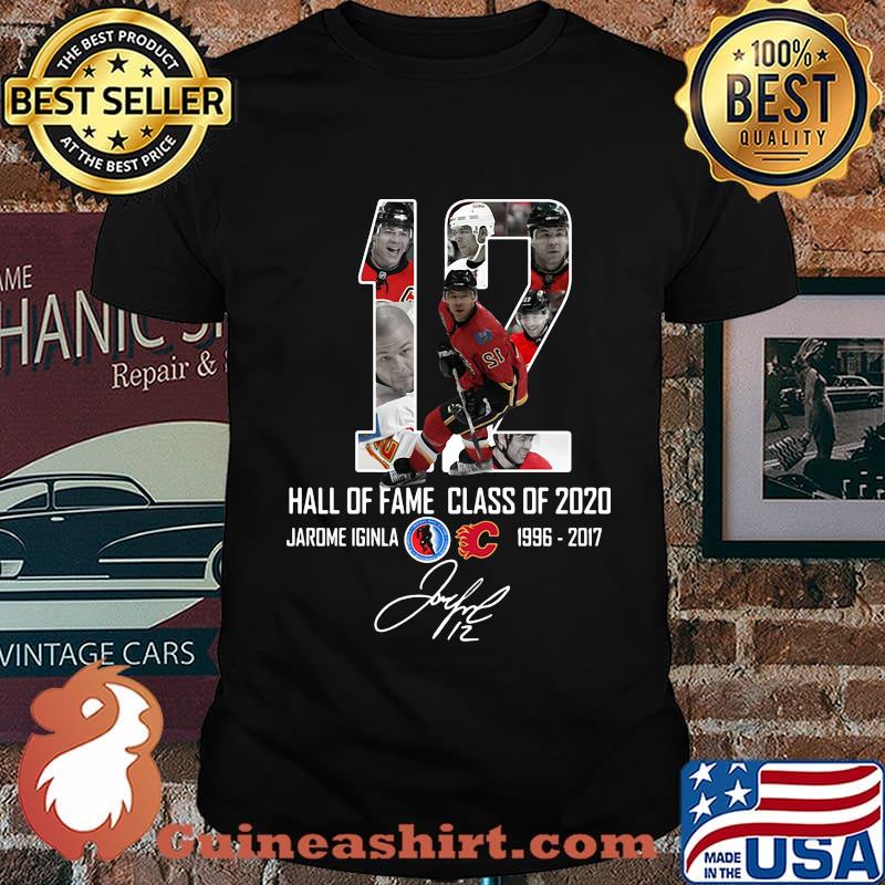 12 hall of fame class of 2020 jarome iginla 1996 2017 signature shirt