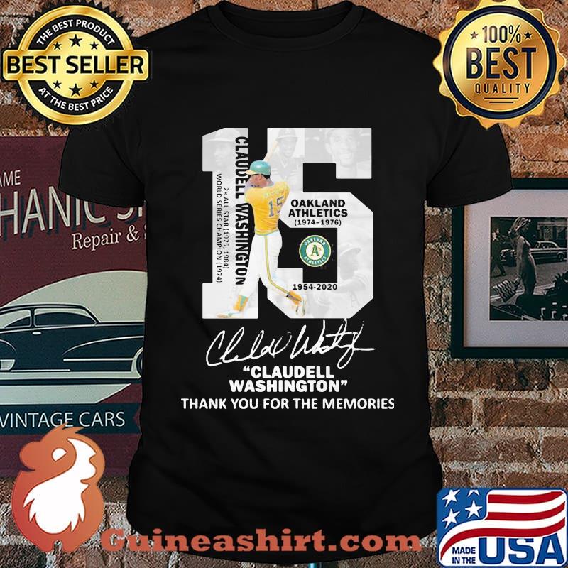 15 Claudell washington thank you for the memories signature shirt