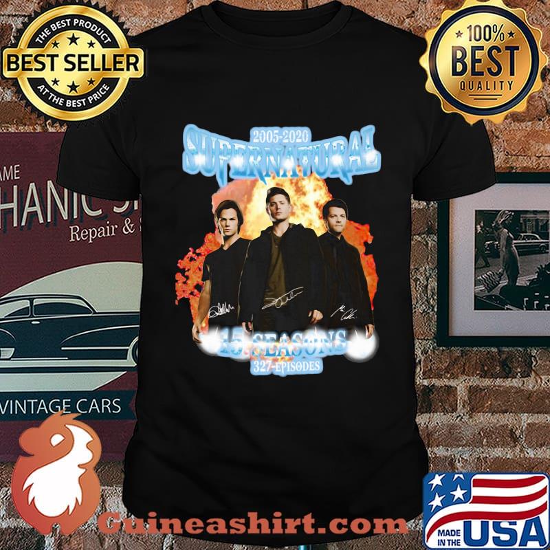 2005 2020 supernatural 15 seasons 327 episodes shirt