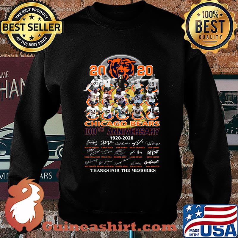 2020 chicago bears 100th anniversary 1920 2020 thank you for the memories signatures s Sweater