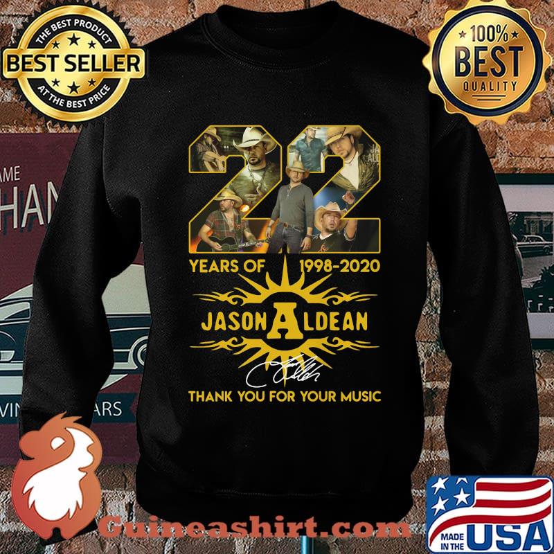 22 years of 1998-2020 Jason Aldean thank you for your music signature s Sweater