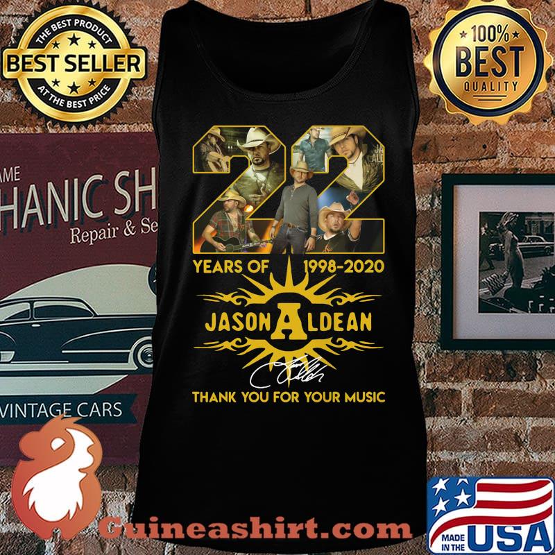 22 years of 1998-2020 Jason Aldean thank you for your music signature s Tank top