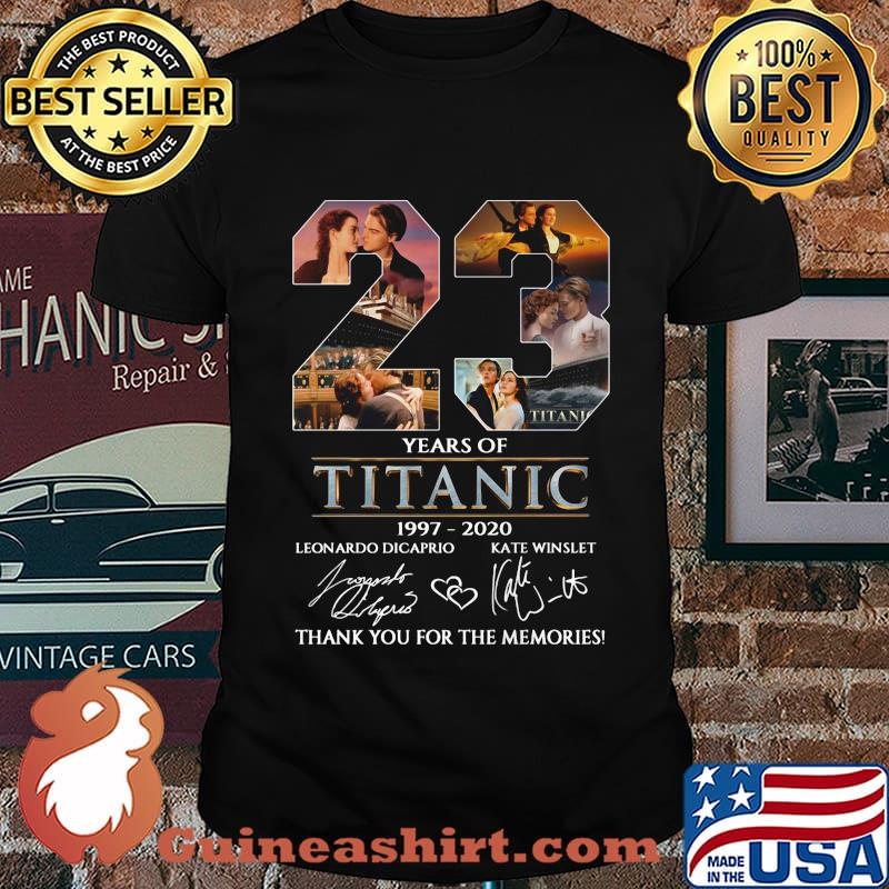 23 years of Titanic 1997-2020 Leonardo Dicaprio Kate Winslet signature shirt