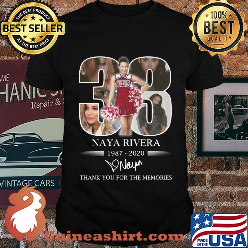 33 naya rivera 1987 2020 thank you for the memories signature shirt