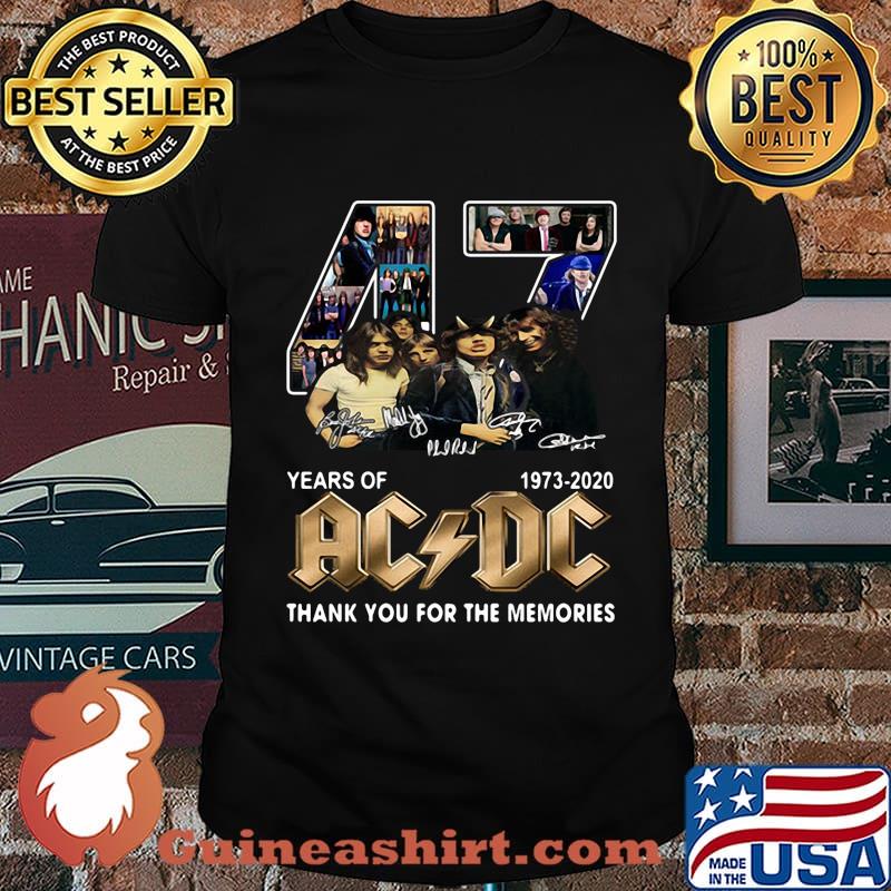 47 years of 1973-2020 AC DC Thank you for the memories signature shirt