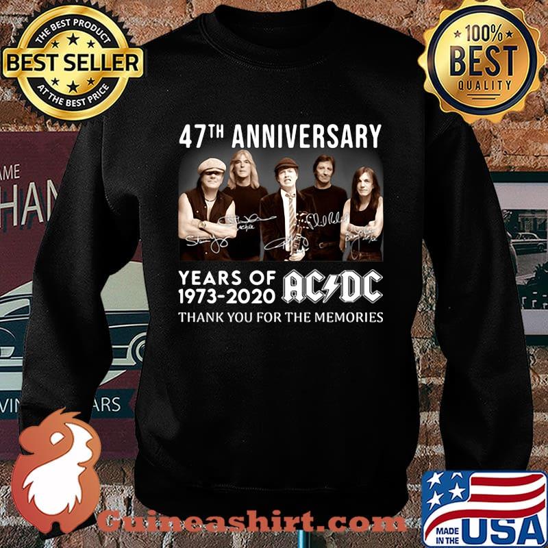 47th anniversary years of 1973-2020 AC DC Thank you for the memories signature s Sweater