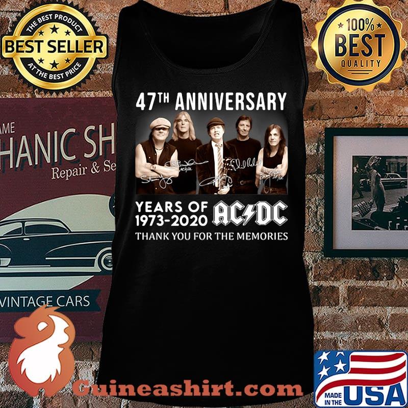 47th anniversary years of 1973-2020 AC DC Thank you for the memories signature s Tank top
