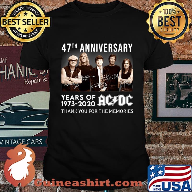 47th anniversary years of 1973-2020 AC DC Thank you for the memories signature shirt