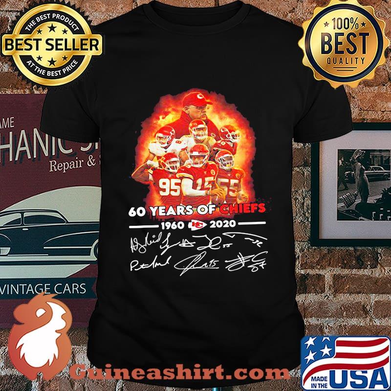 60 years of kansas city chiefs 1960 2020 signatures shirt