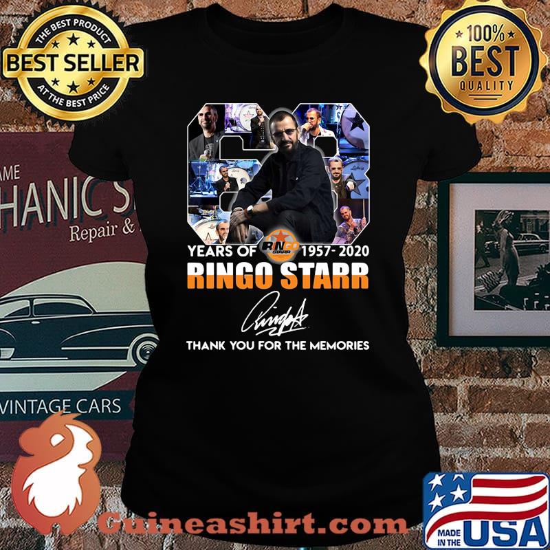 63 years of 1957 2020 ringo starr thank you for the memories signature s Laides tee