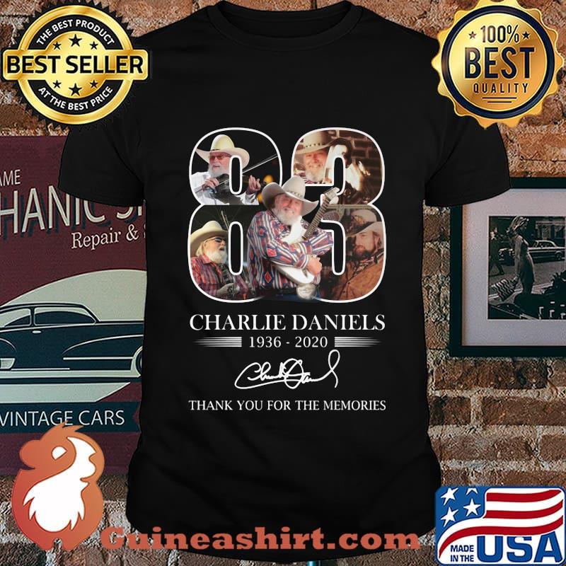 83 charlie daniels 1936 2020 thank you for the memories signature shirt